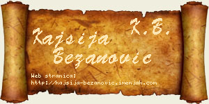 Kajsija Bežanović vizit kartica